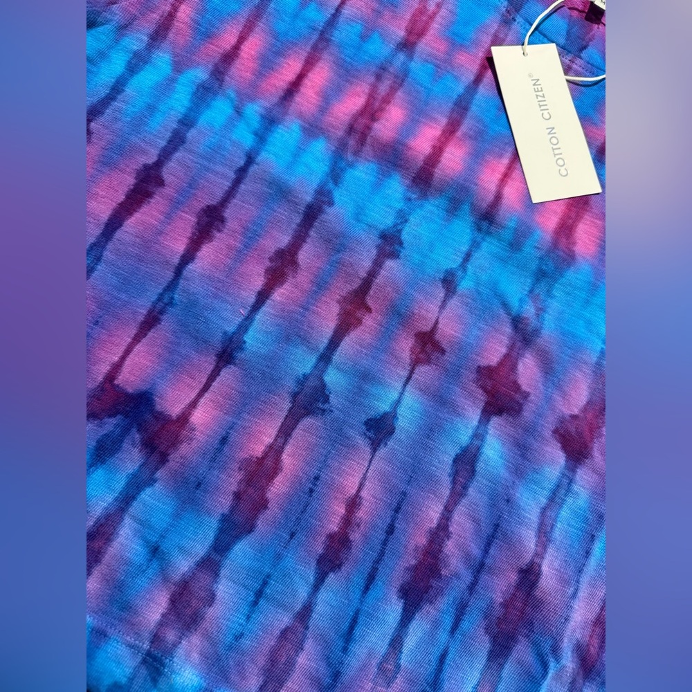 NWT Cotton Citizen Tokyo Crop Tee in Hibiscus Tie Dye Sz Medium - Picture 4 of 8